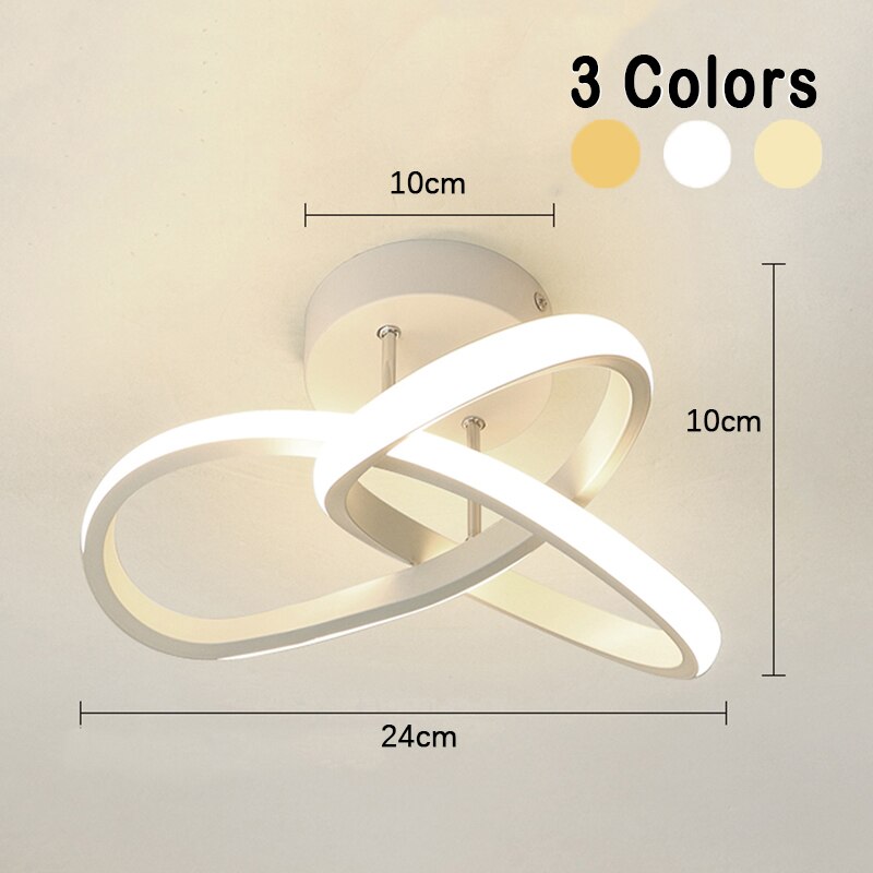 Lámpara de techo contemporánea de 3 anillos con luz LED ajustable para interiores