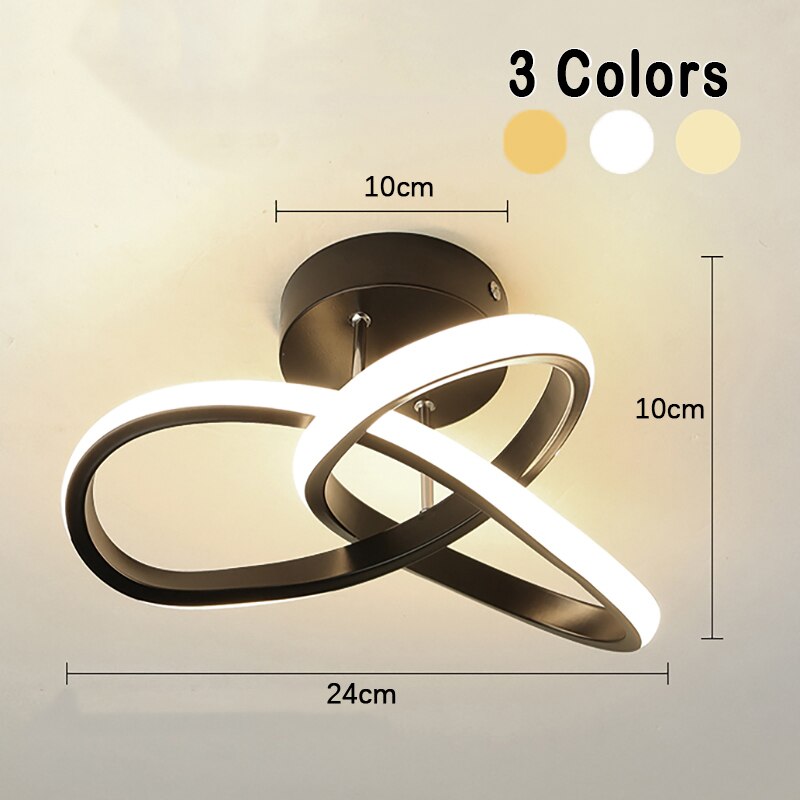Lámpara de techo contemporánea de 3 anillos con luz LED ajustable para interiores