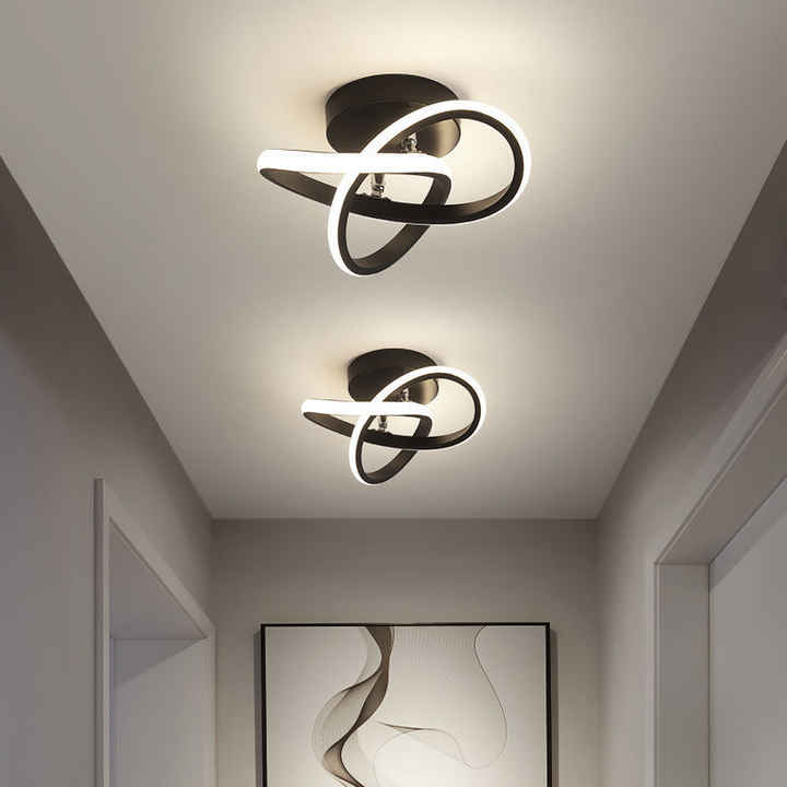 Lámpara de techo contemporánea de 3 anillos con luz LED ajustable para interiores