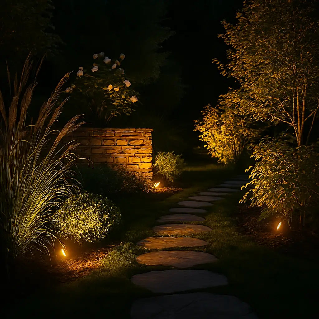 Luz solar LED para jardín exterior, foco ajustable e impermeable