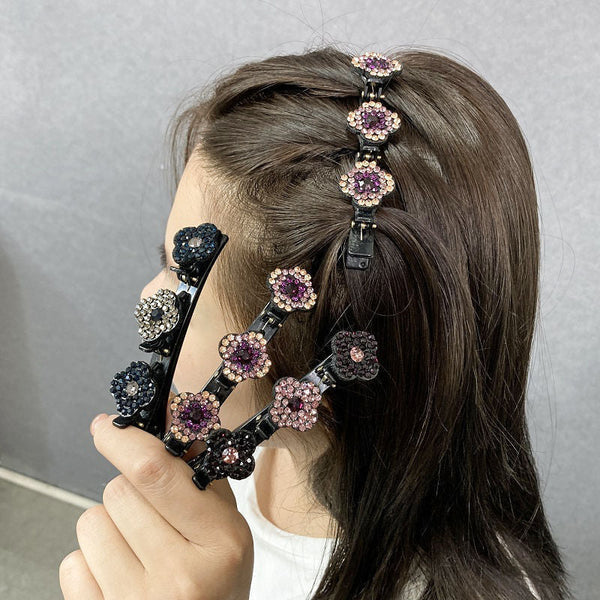 Sparkling Crystal Stone Braided Hair Clips - product image 2