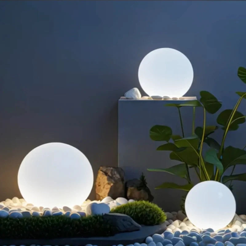 Luz de jardín esférica LED con cambio de color