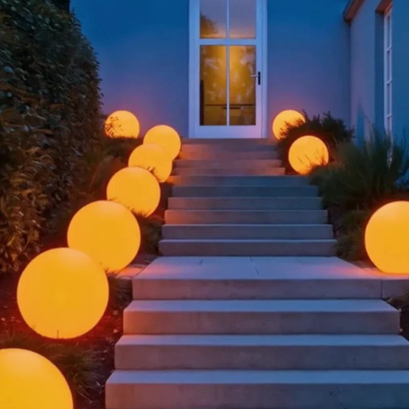 Luz de jardín esférica LED con cambio de color