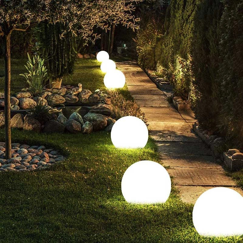 Luz de jardín esférica LED con cambio de color