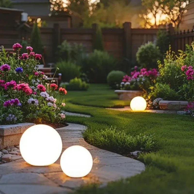 Luz de jardín esférica LED con cambio de color