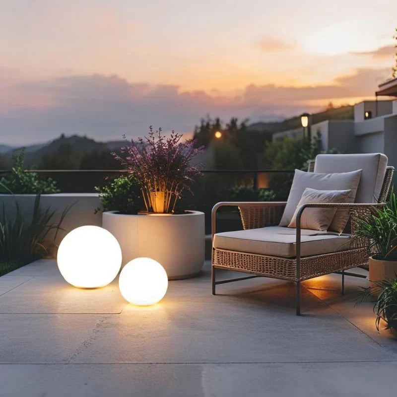 Luz de jardín esférica LED con cambio de color