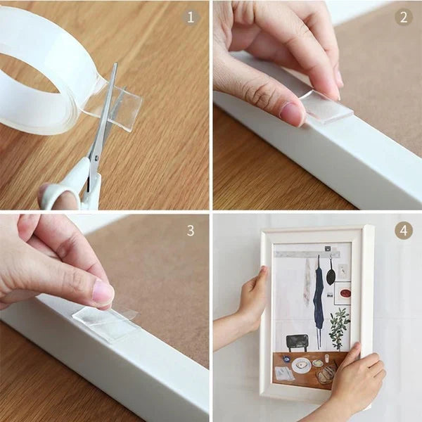 Transparent Sticky Nano Tape Double Sided Grip Reusable Home Tape Traceless Glue - product image 7