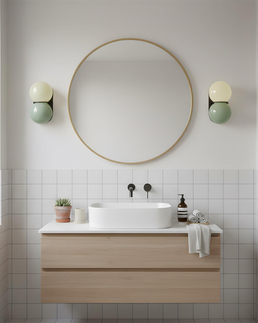 Lámparas de pared Twin Orb para interiores modernos
