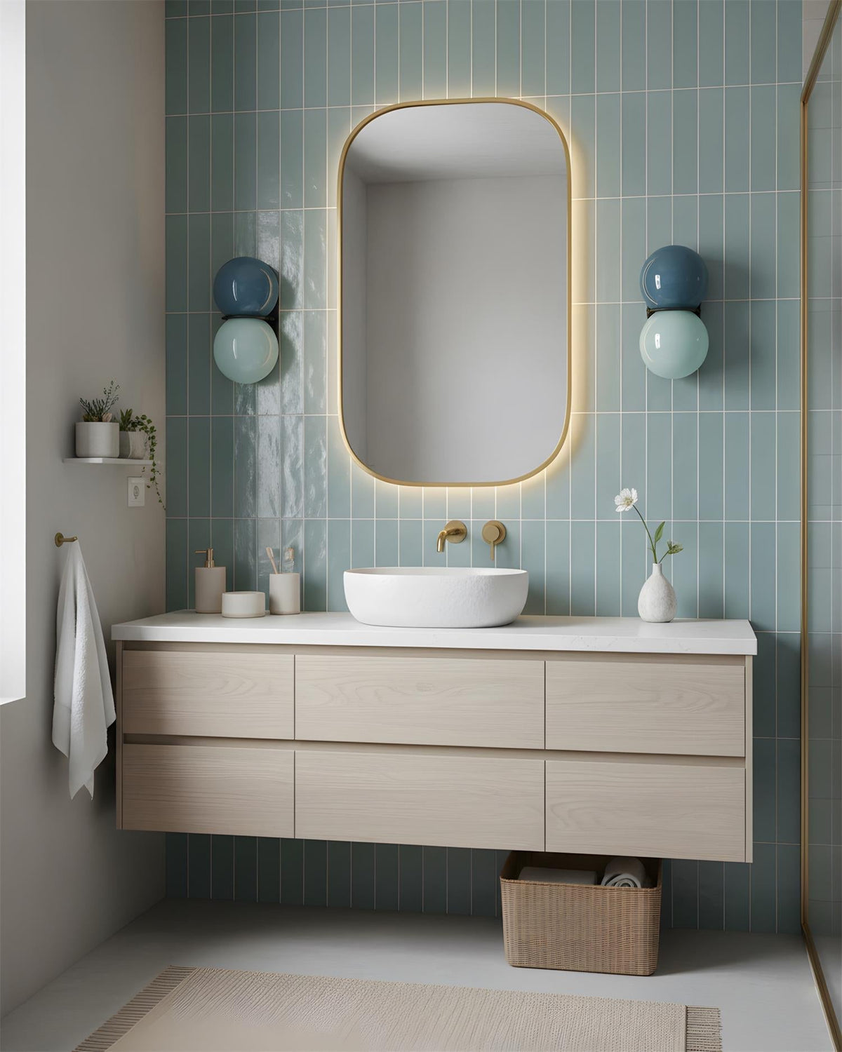 Lámparas de pared Twin Orb para interiores modernos