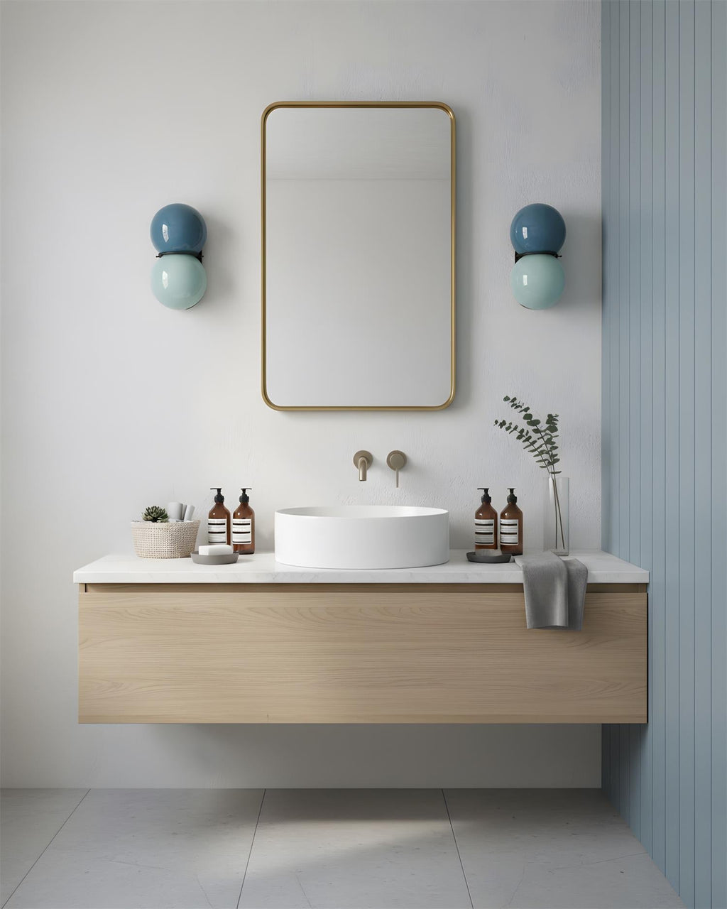 Lámparas de pared Twin Orb para interiores modernos