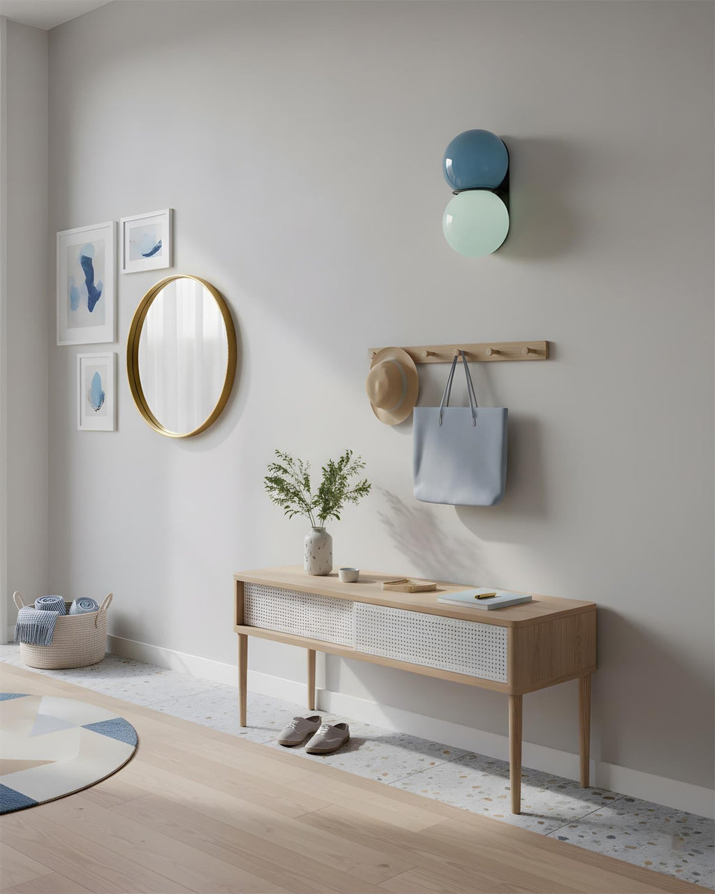 Lámparas de pared Twin Orb para interiores modernos