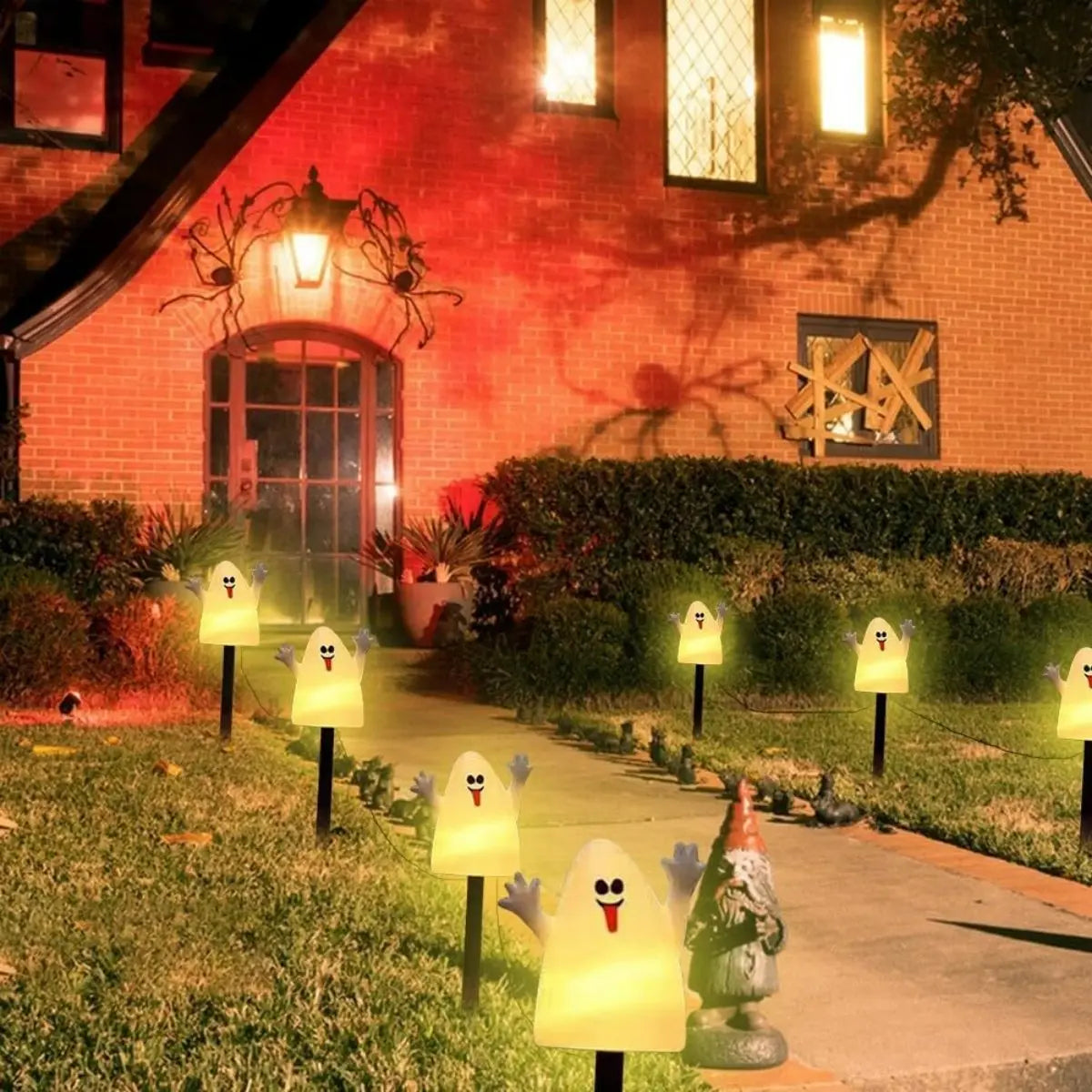 Lighted Halloween Pumpkin and Ghost Solar Decor Set - product detail 7