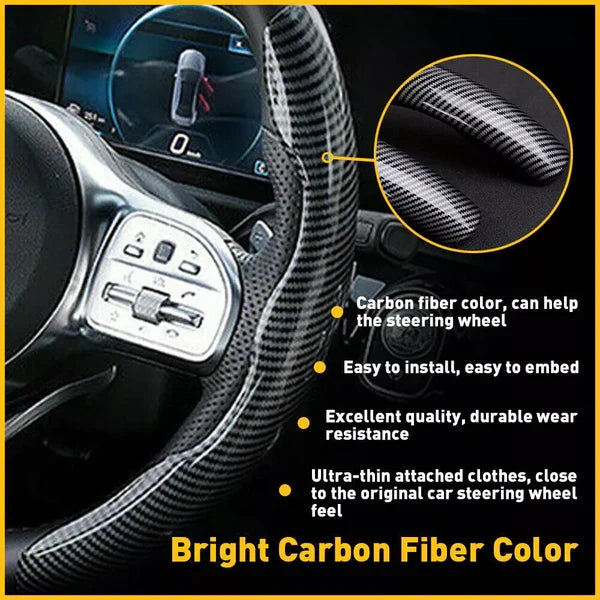 Universal Carbon Fiber Snap-on Steering Wheel Cover - product detail 7