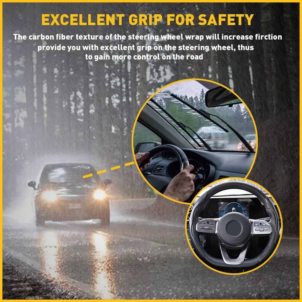 Universal Carbon Fiber Snap-on Steering Wheel Cover - product detail 2