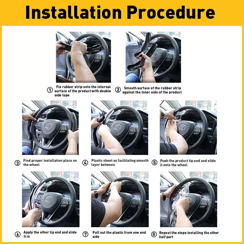 Universal Carbon Fiber Snap-on Steering Wheel Cover - product detail 3