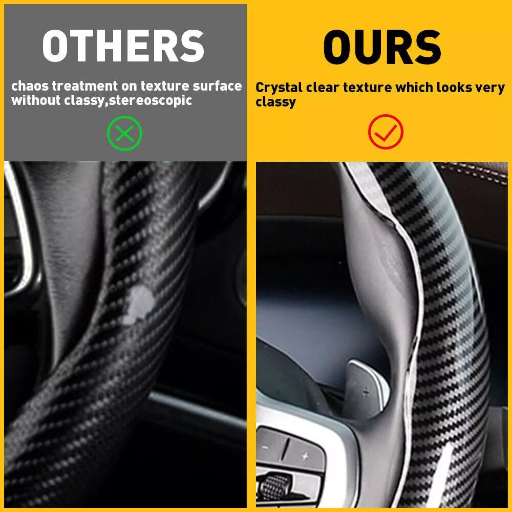 Universal Carbon Fiber Snap-on Steering Wheel Cover - product detail 5