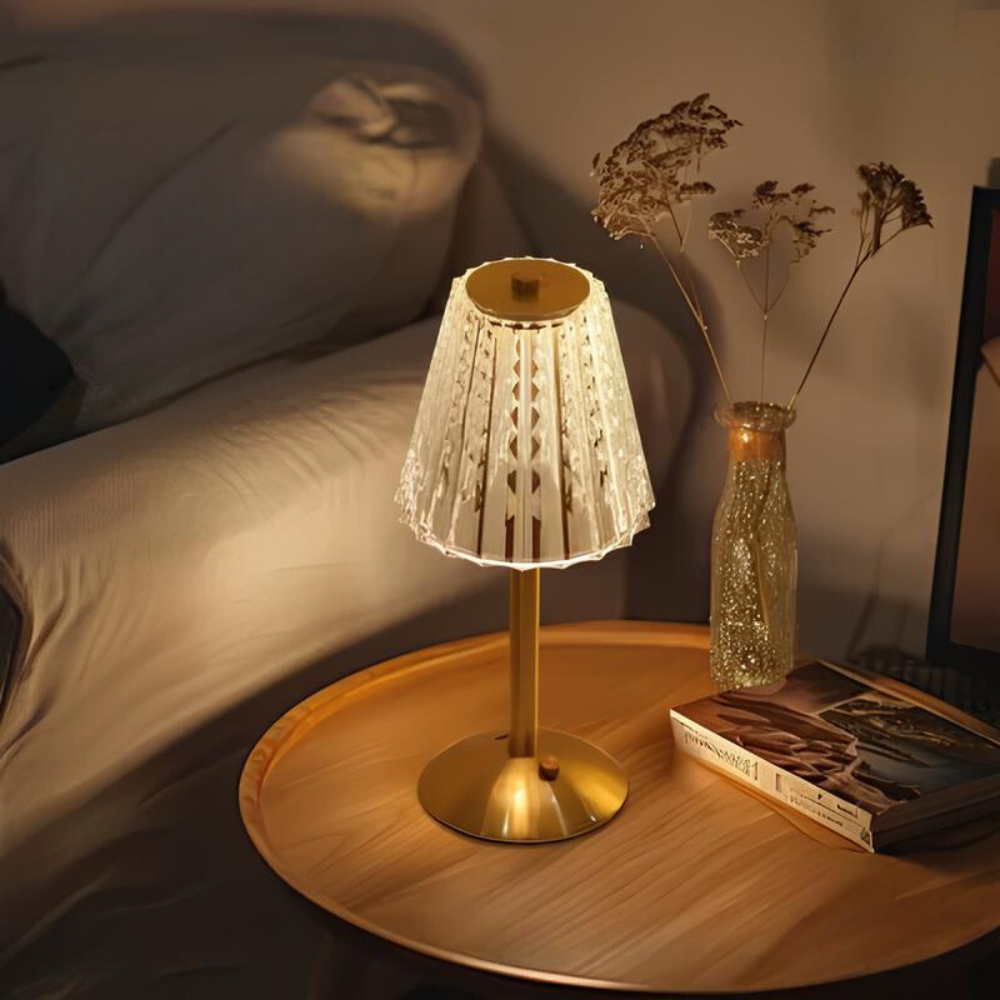 Lámpara de mesa inalámbrica con control táctil y luz ambiental LED
