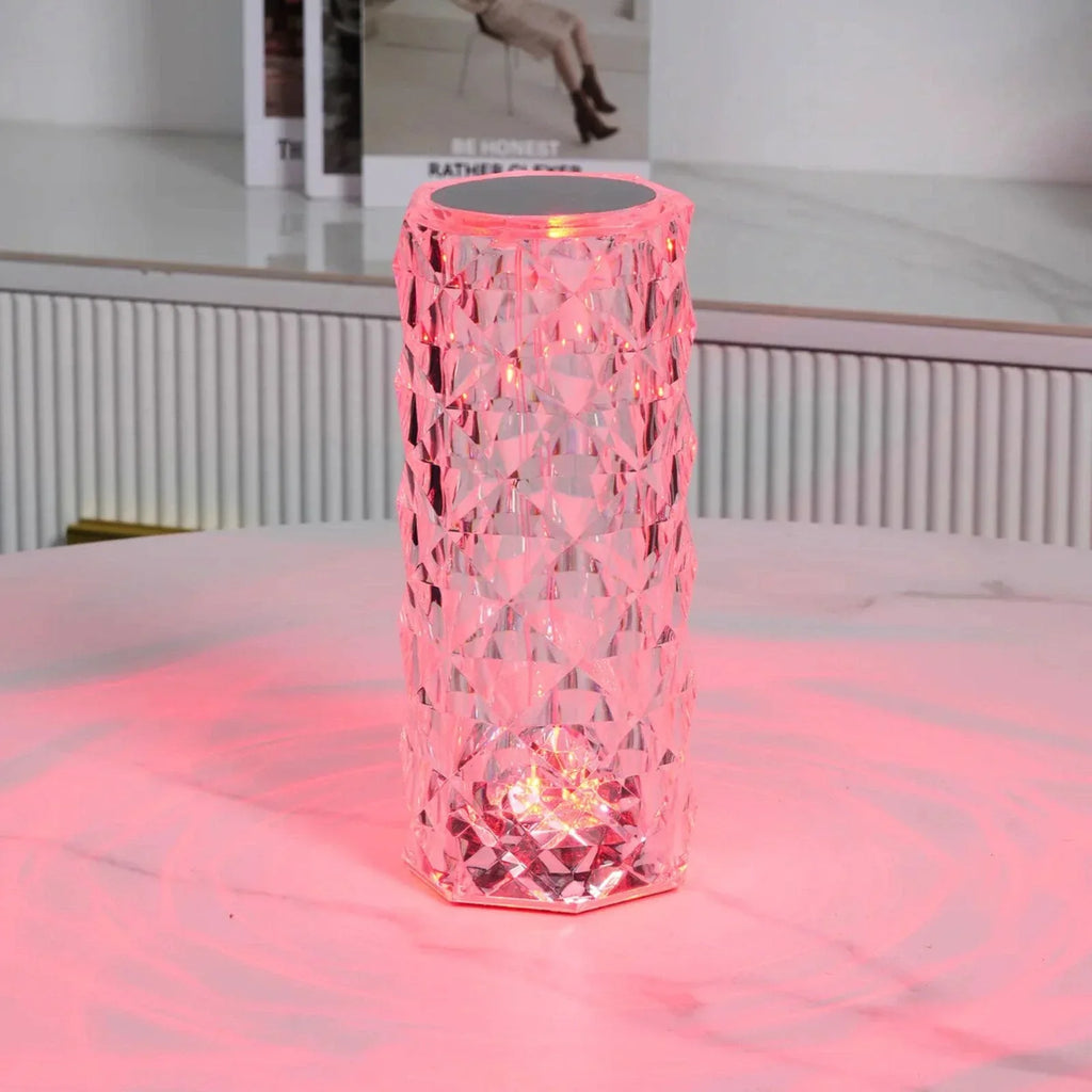 Lámpara LED de cristal elegante con 16 opciones de color y control remoto