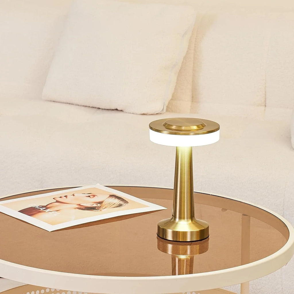 Lámpara de mesa portátil regulable con diseño retro elegante