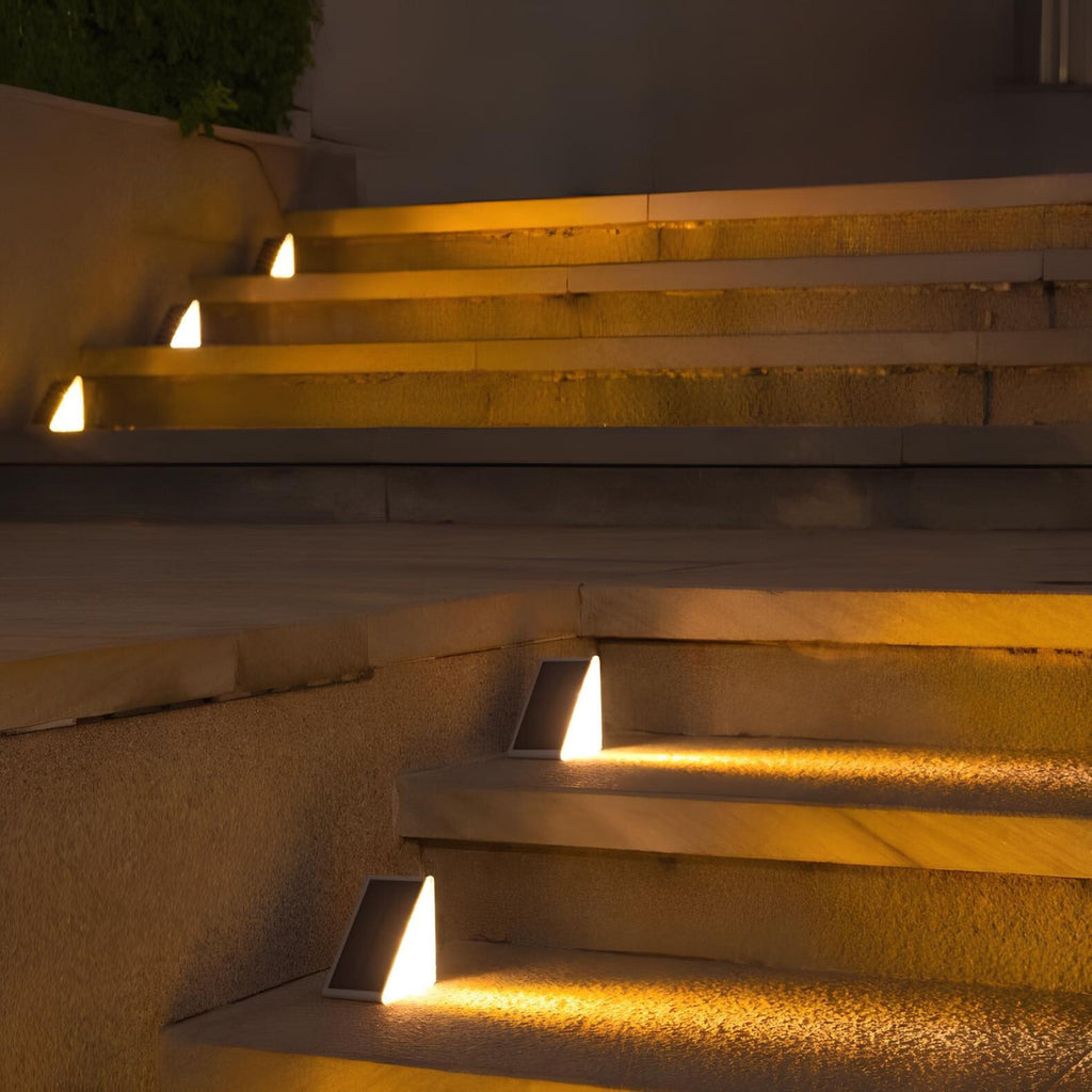 Luces solares para escalones exteriores, impermeables, duraderas y con brillo ambiental