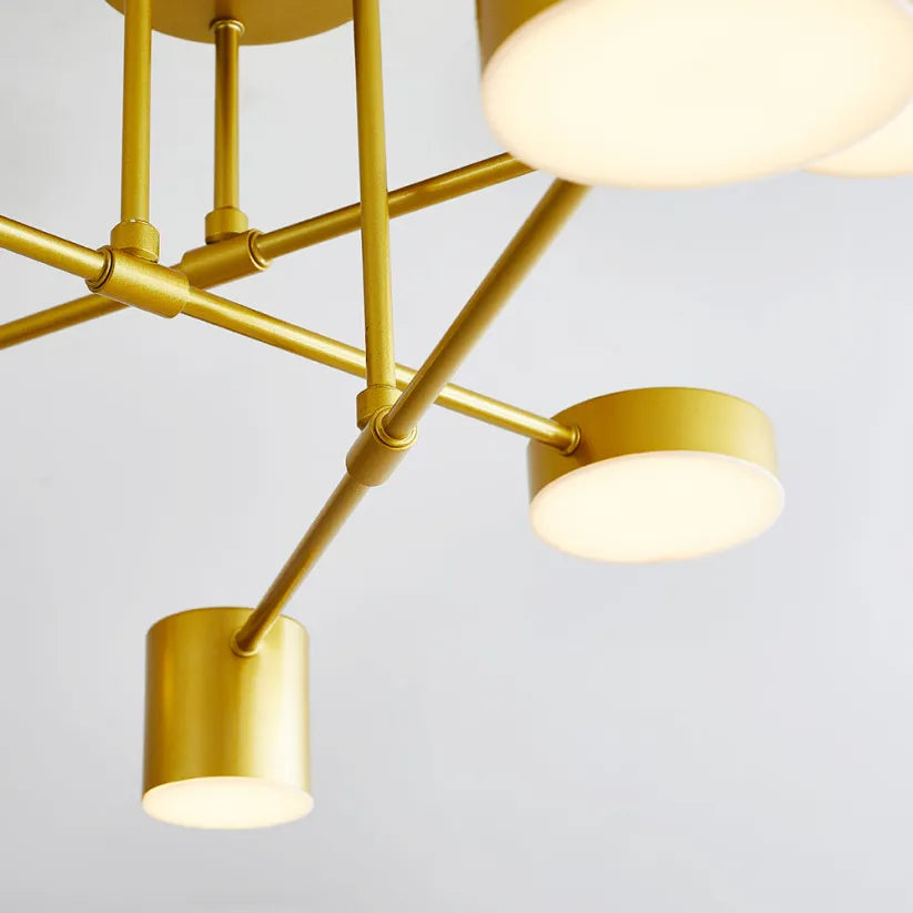 Lámpara de techo para sala moderna con 6 luces y diseño ajustable