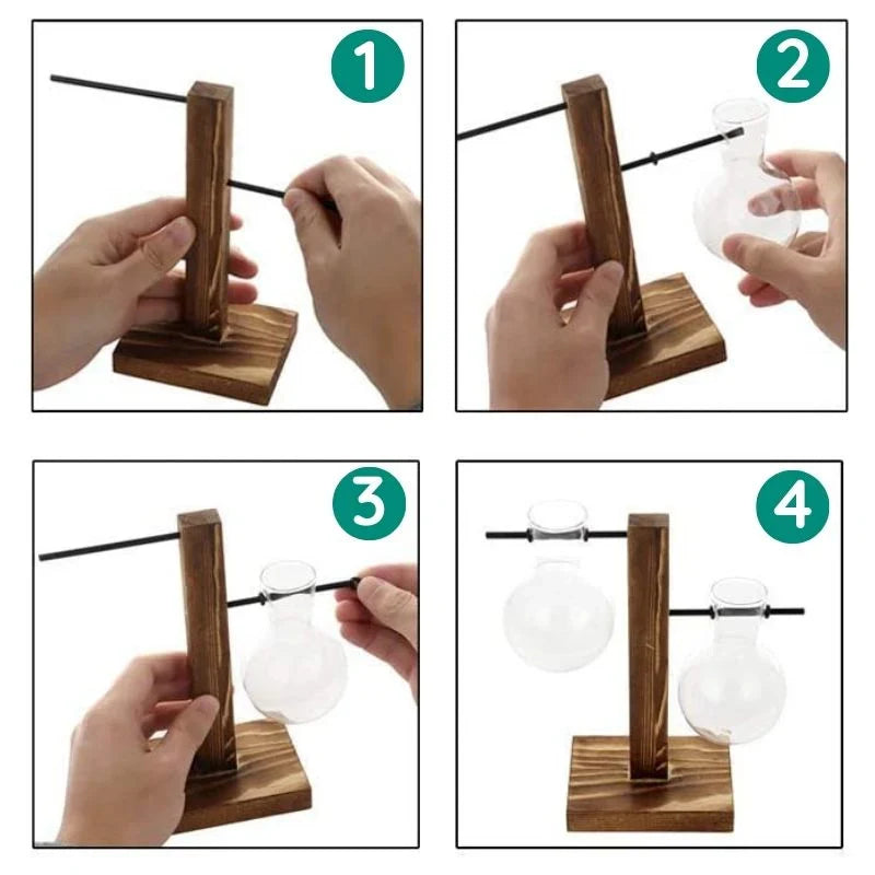 Wooden Frame Hydroponic Plant Vase - product image 6