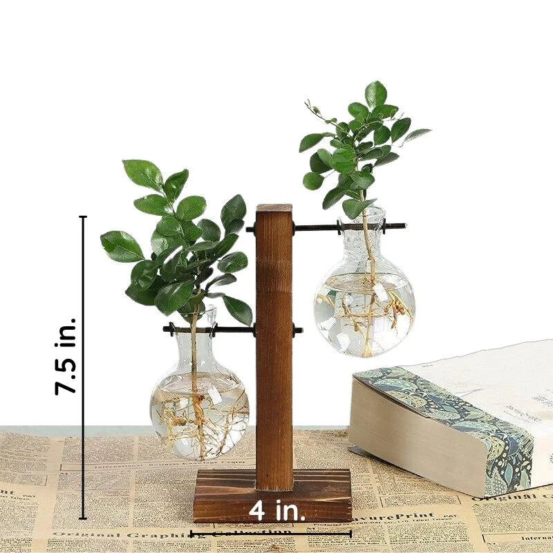 Wooden Frame Hydroponic Plant Vase - product image 1