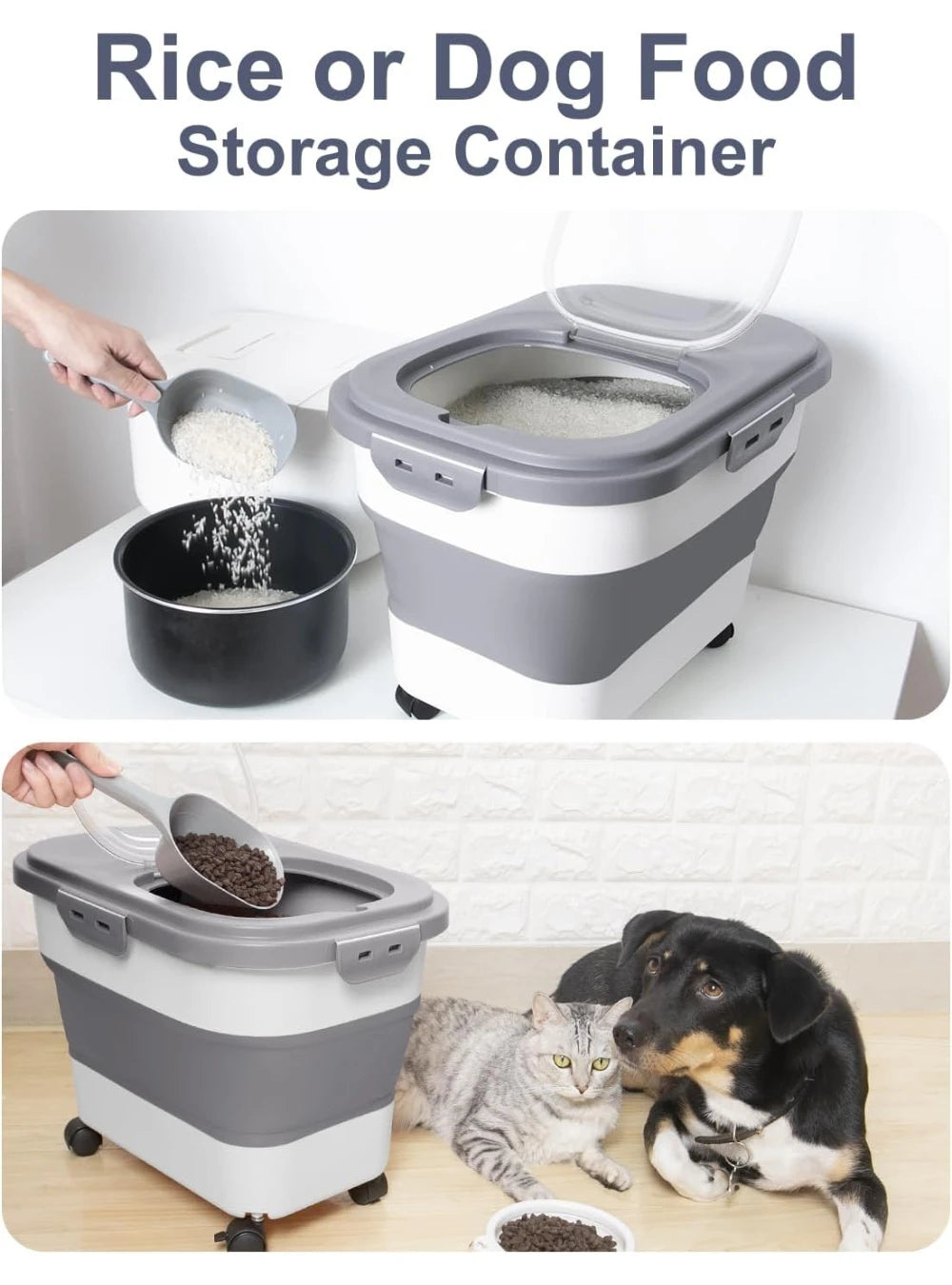 Foldable Food Storage Container with Wheels - product detail 7