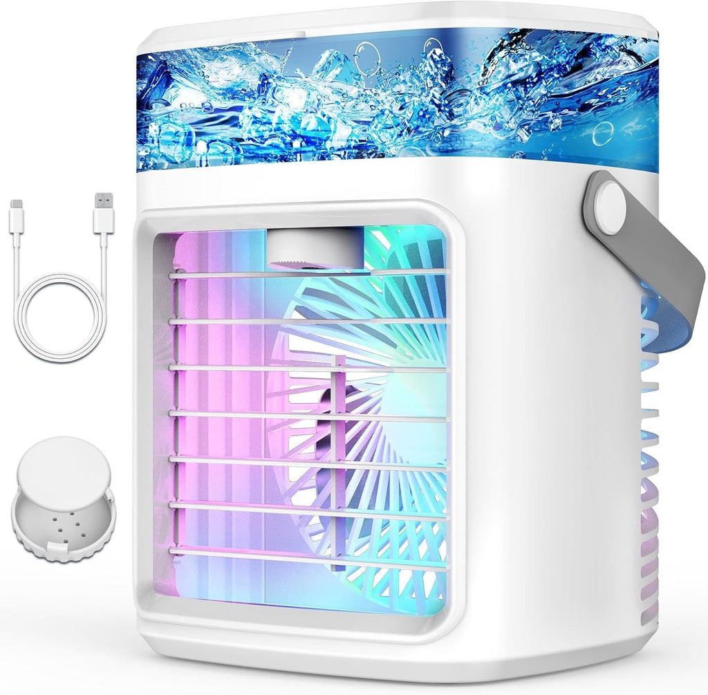 NOMOVA Portable Evaporative Air Cooler Fan with Mist, Rechargeable, 3 Speeds
