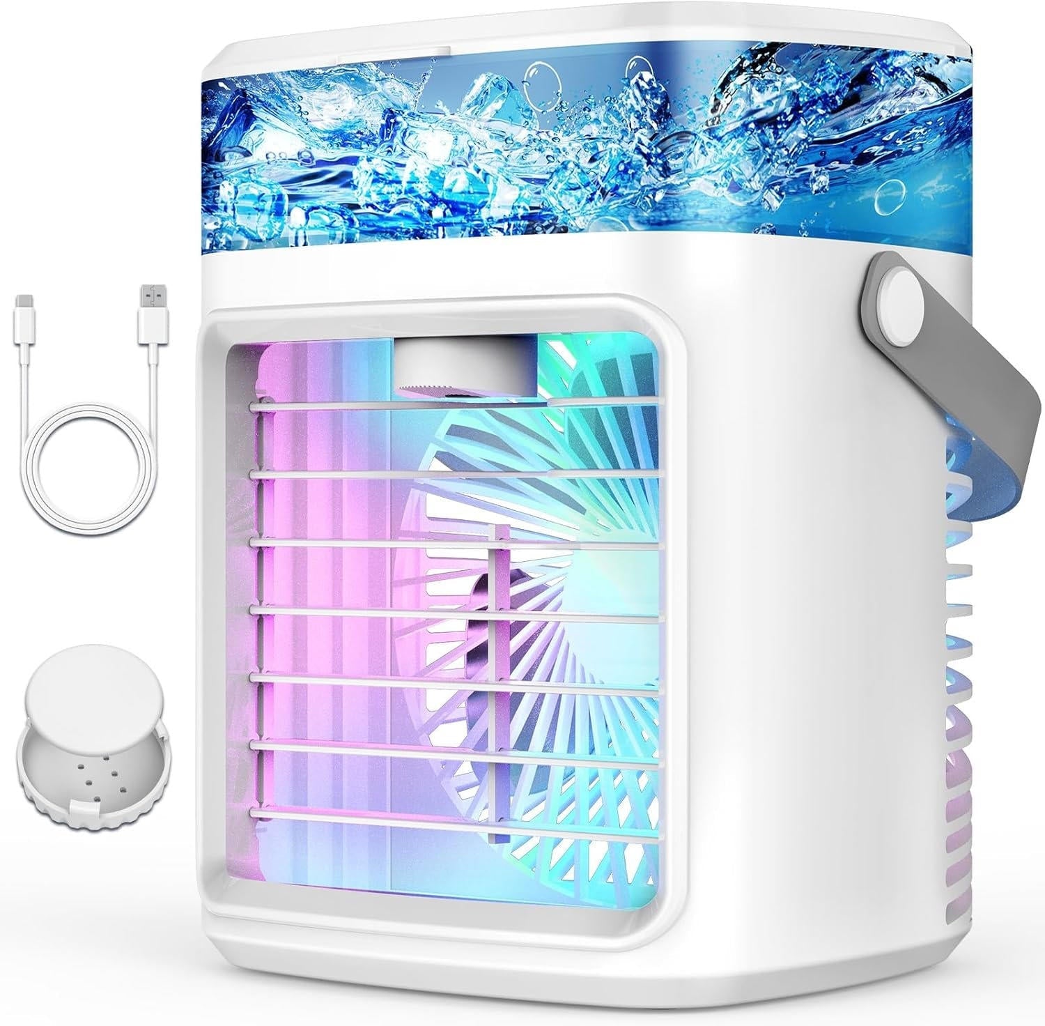 NOMOVA Portable Evaporative Air Cooler Fan with Mist, Rechargeable, 3 Speeds
