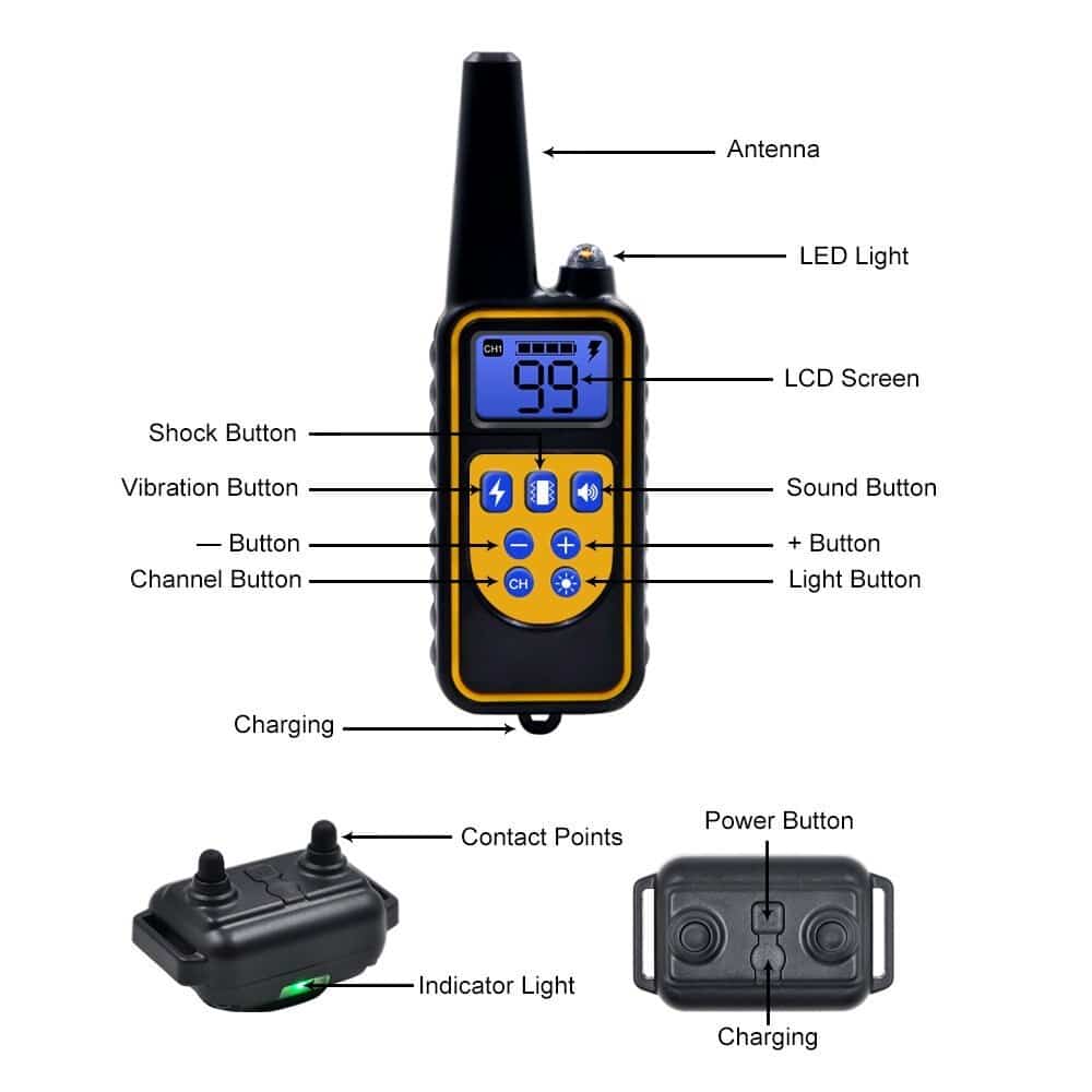 Electric dog training collar 800M Range - product detail 5