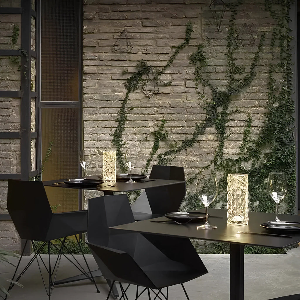 Lámpara LED de cristal elegante con 16 opciones de color y control remoto