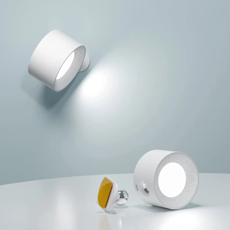 Aplique de pared LED magnético ajustable, inalámbrico y recargable, a pilas