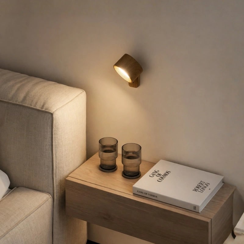 Aplique de pared LED magnético ajustable, inalámbrico y recargable, a pilas