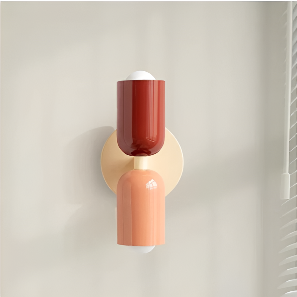 Aplique de pared a batería con dos pantallas de cápsula y diseño inalámbrico sin cables