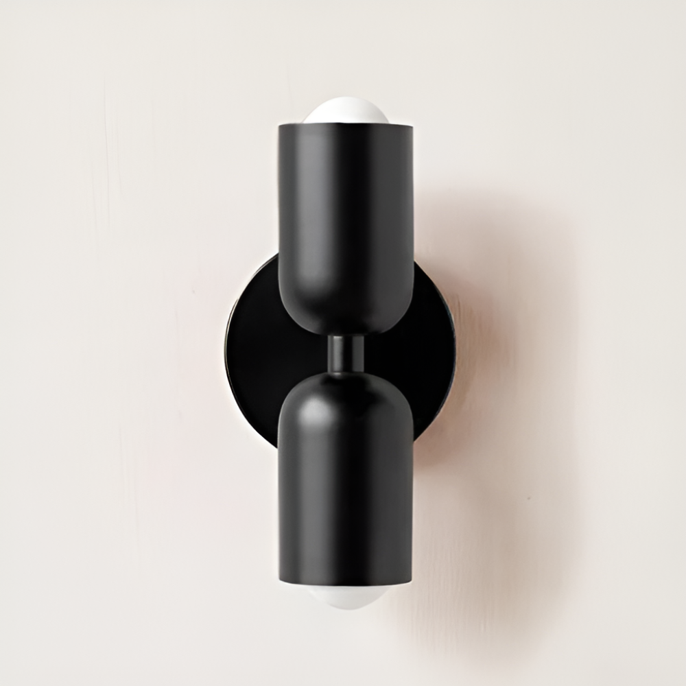 Aplique de pared a batería con dos pantallas de cápsula y diseño inalámbrico sin cables