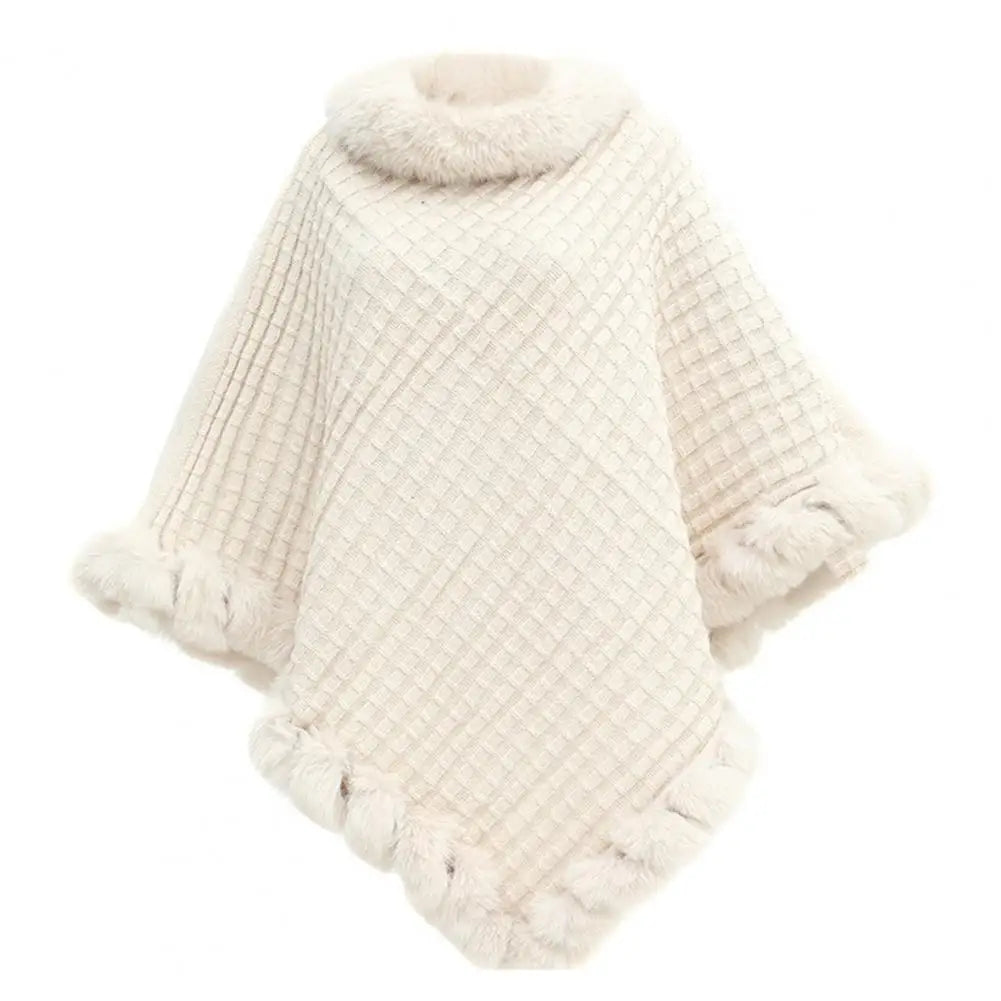 Faux Fur Shawl Cloak for Women - product detail 5