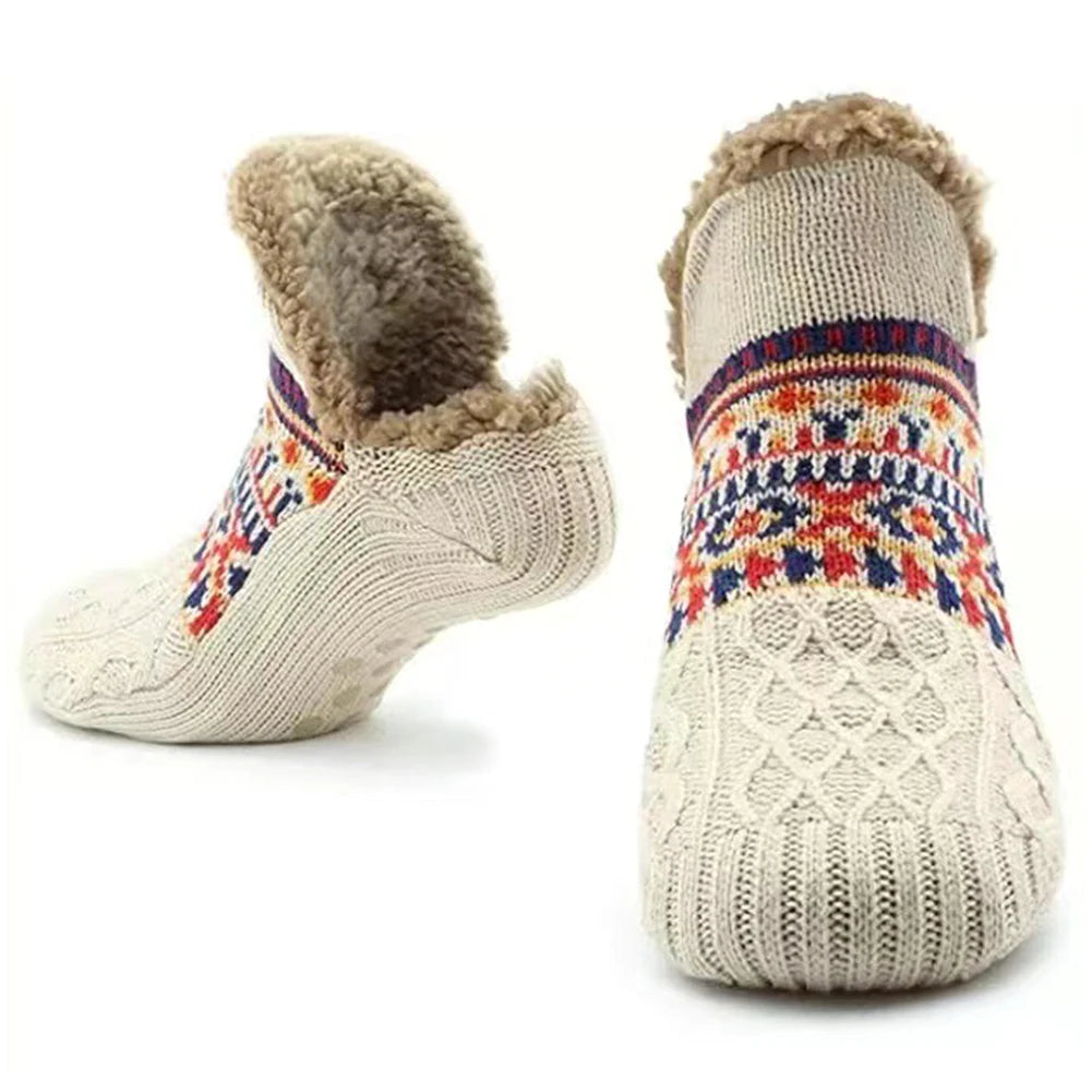 Knitted Slipper Socks with Fleece Lining - product detail 5