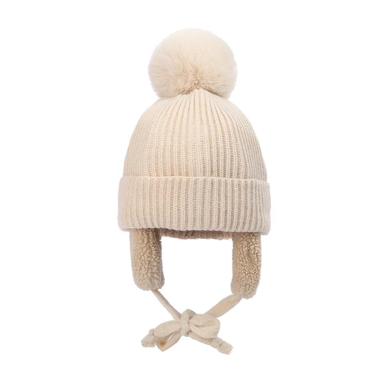 Kids Knit Beanie Winter Hat with Earflaps - product detail 7