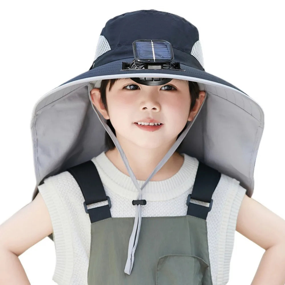 Adjustable Kids Solar Fan Hat - product detail 9
