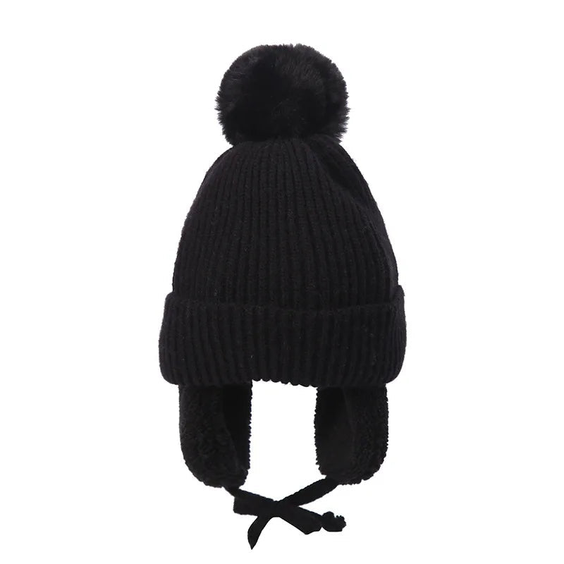Kids Knit Beanie Winter Hat with Earflaps - product detail 8