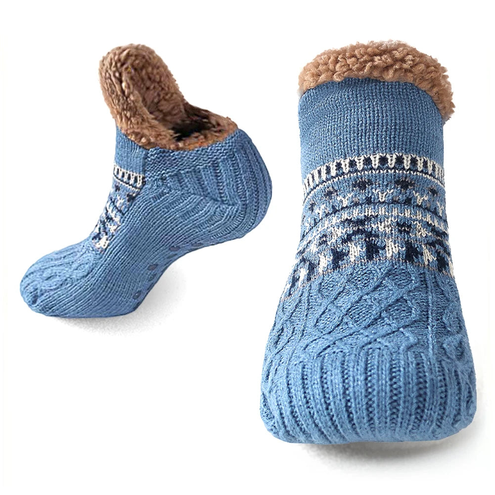 Knitted Slipper Socks with Fleece Lining - product detail 6