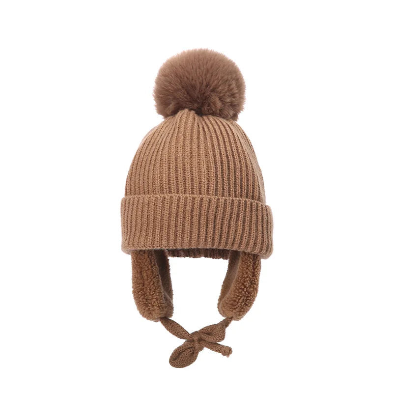 Kids Knit Beanie Winter Hat with Earflaps - product detail 9
