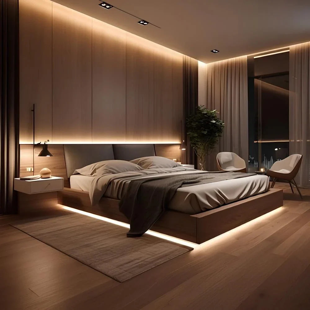 Tira de luz LED flexible, impermeable y controlada por sensor