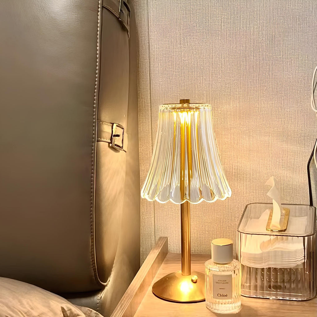Lámpara de mesa inalámbrica con control táctil y luz ambiental LED