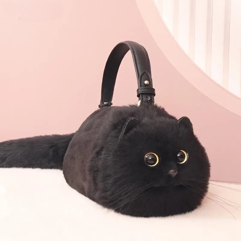 One Shoulder Plush Cat Bag - product image 1