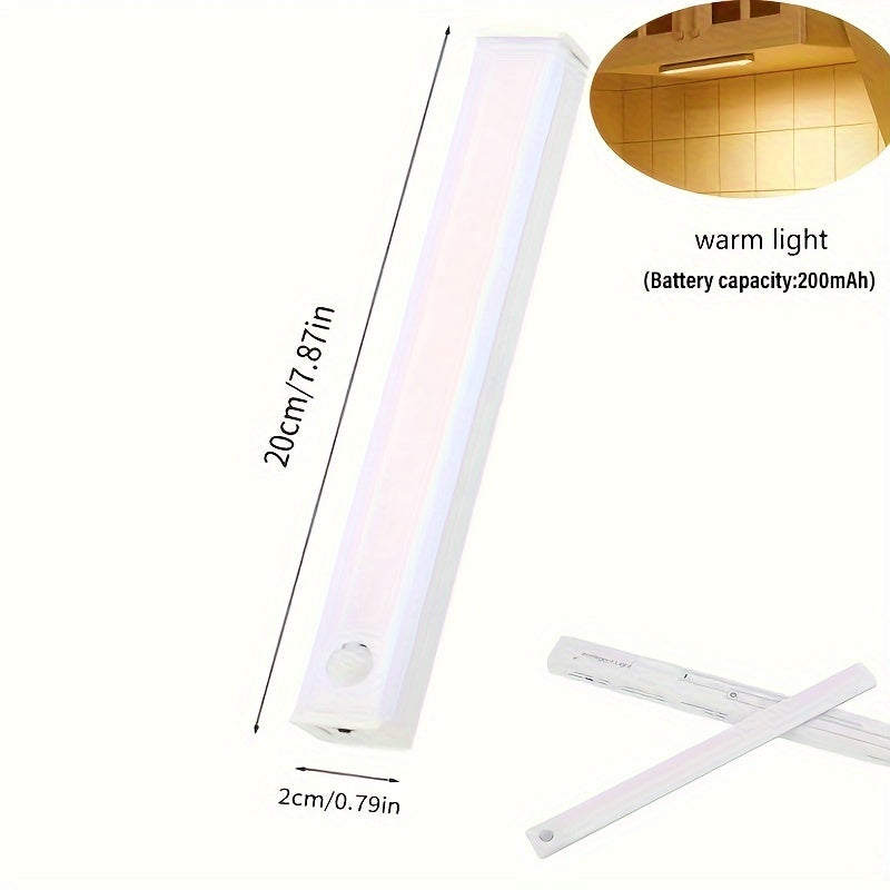 Luz LED inalámbrica activada por movimiento, tira de luz recargable para interiores