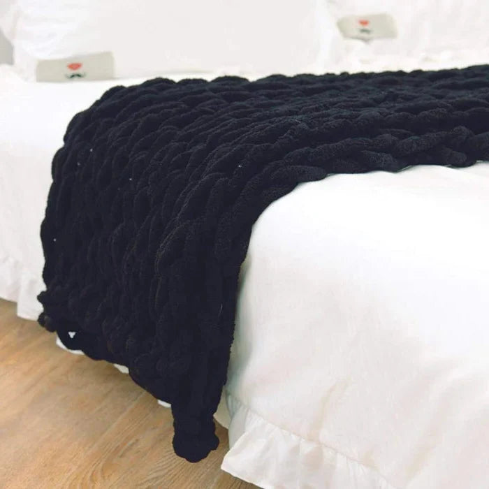 Chenille Chunky Knitted Blanket, Thick Cable Knit Throw for Couch Bed Sofa - product image 3