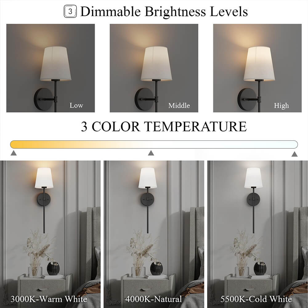 Wireless Fabric Wall Light (SET OF 2 + 2 BULBS FREE) - product image 7