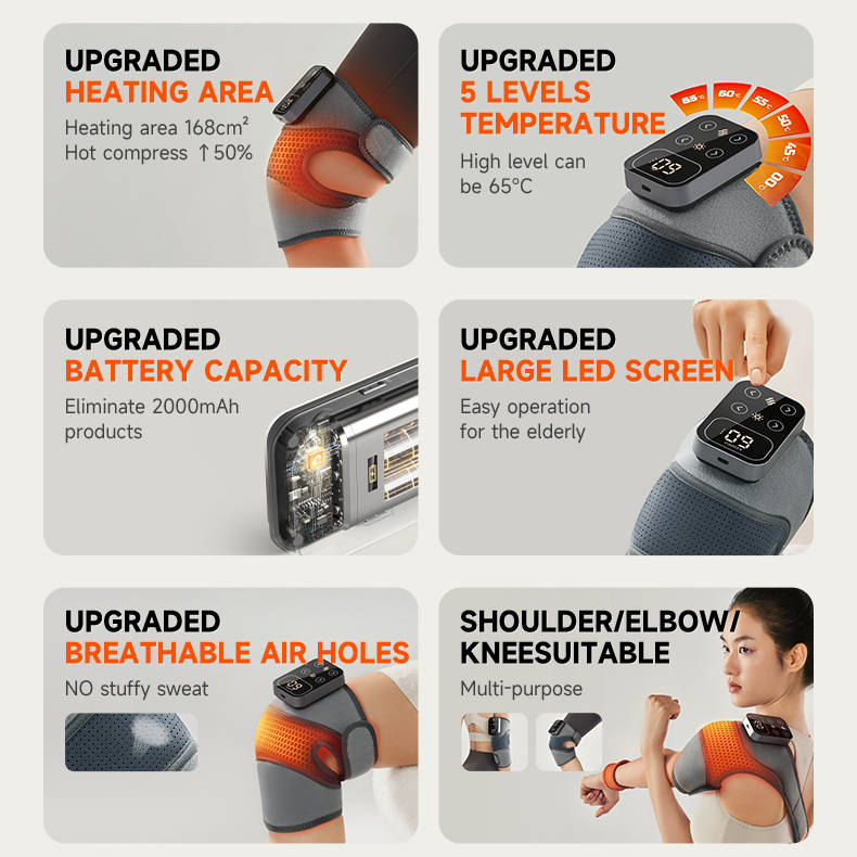 Cordless Knee Massager With Heat Vibration For Pain Relief - product detail 12